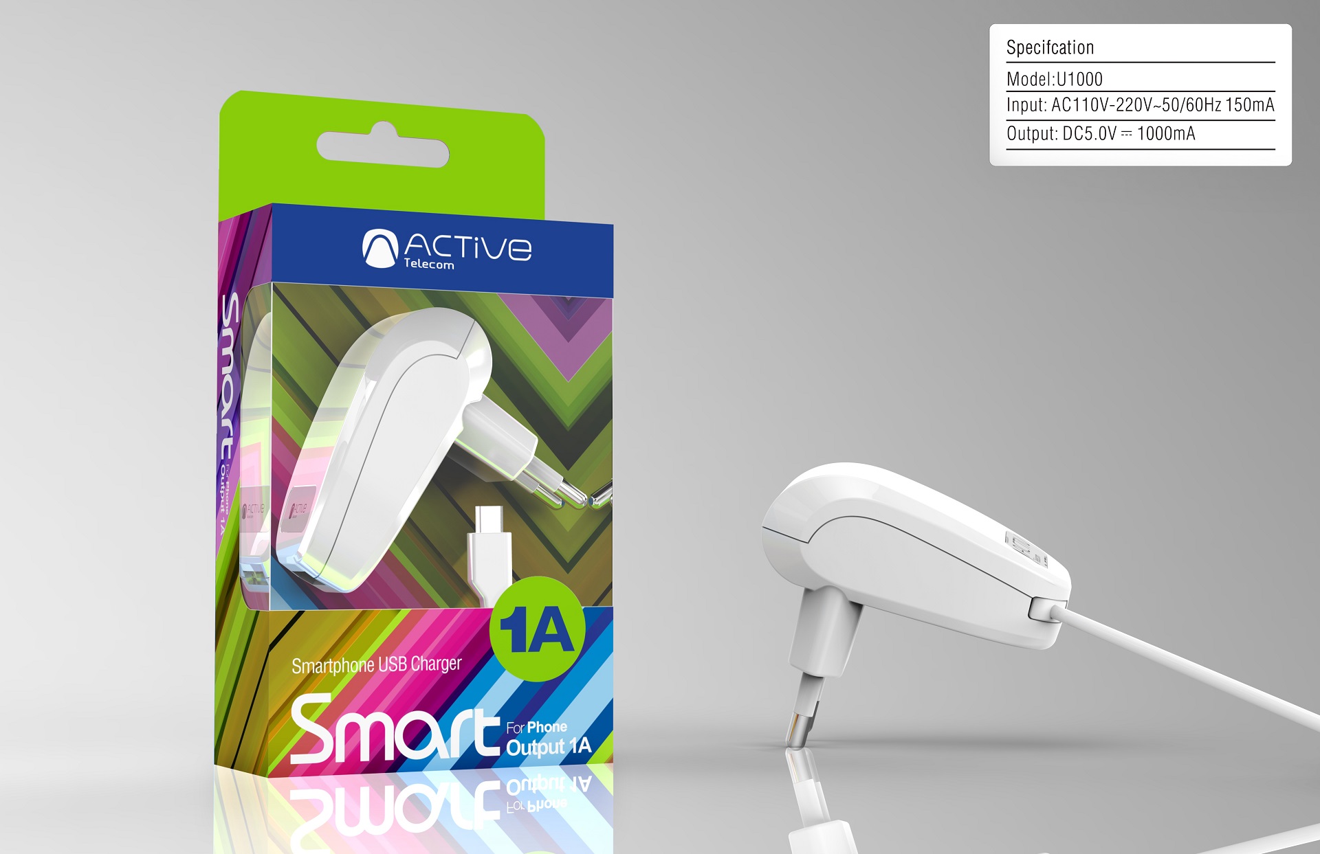 ACTIVE WIRED USB WALL CHARGER